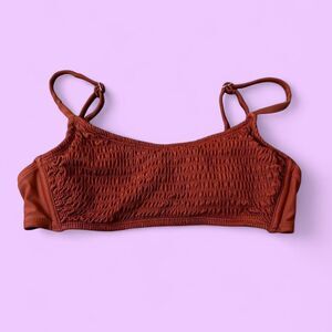 Burnt Orange/ Brown bikini top with ruching